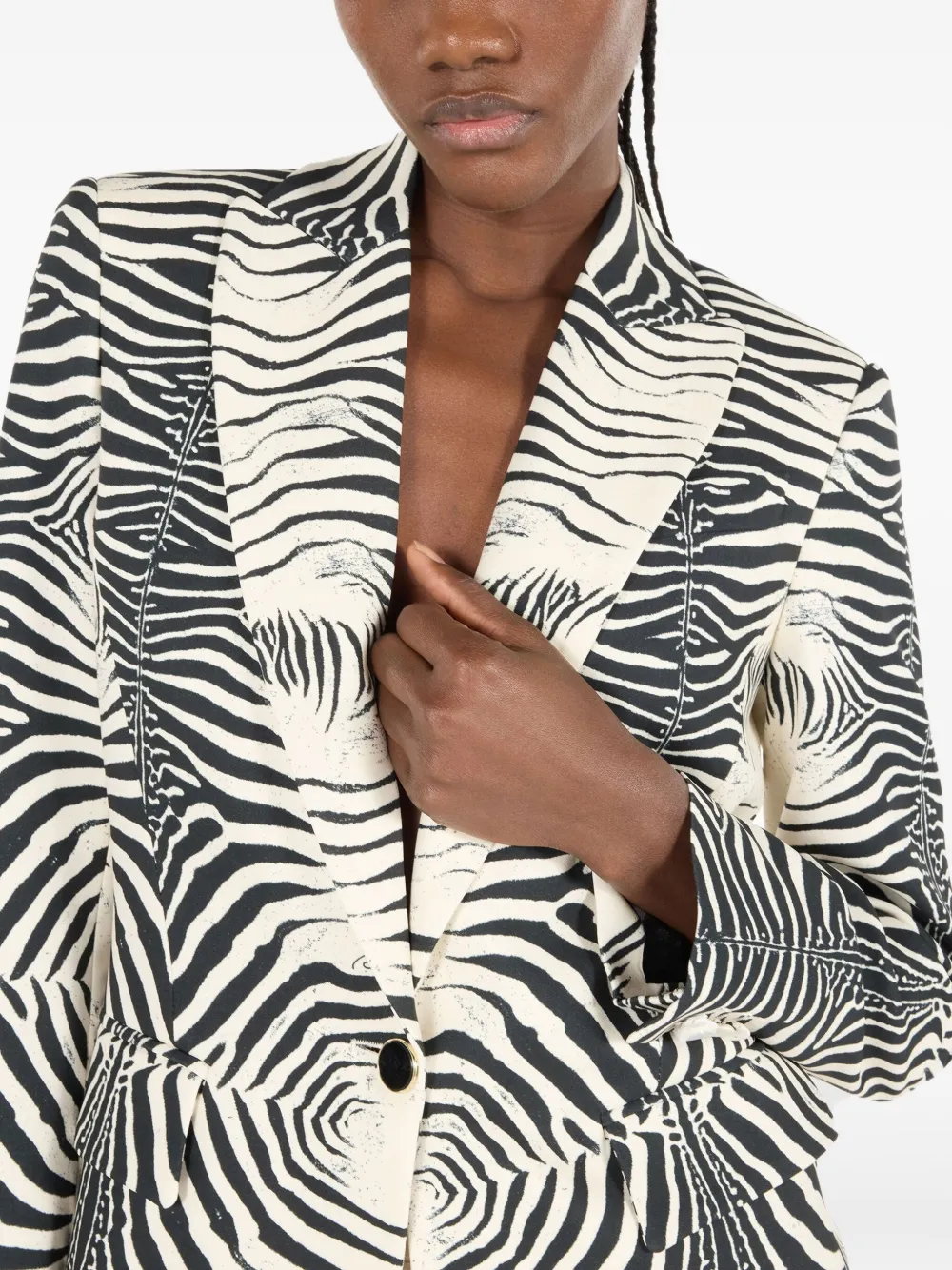 Roberto Cavalli Blazer met tijgerprint Zwart