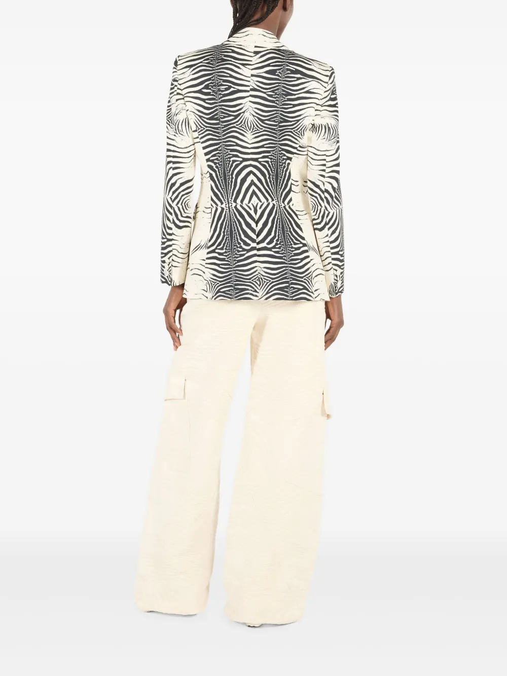 Roberto Cavalli Blazer met tijgerprint Zwart