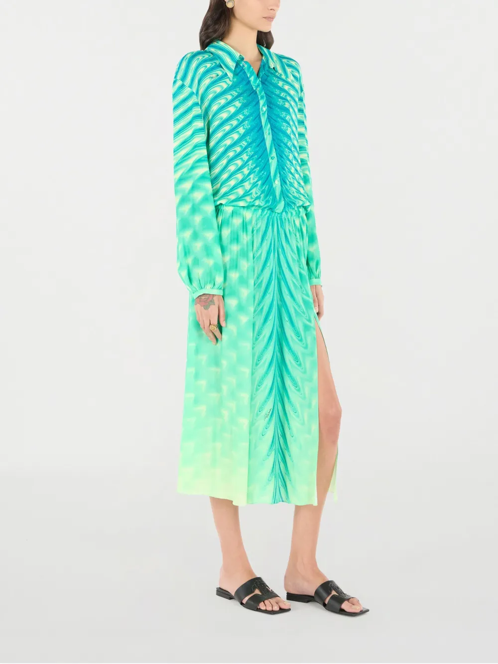 Roberto Cavalli Midi-blousejurk Groen