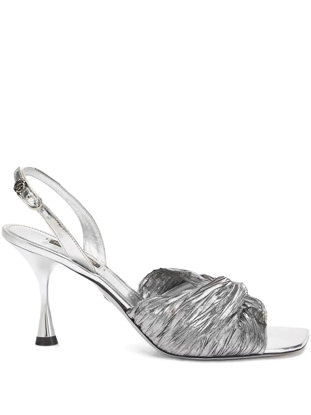 Roberto Cavalli twisted-front slingback sandals Silver