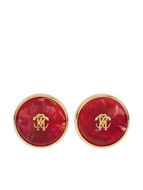 Roberto Cavalli logo-engraved earrings