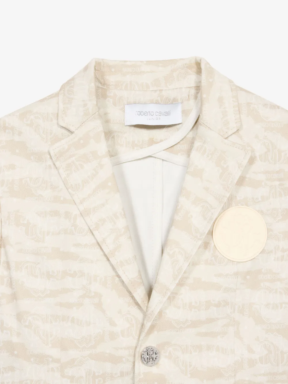 Roberto Cavalli Junior Blazer met monogram Beige