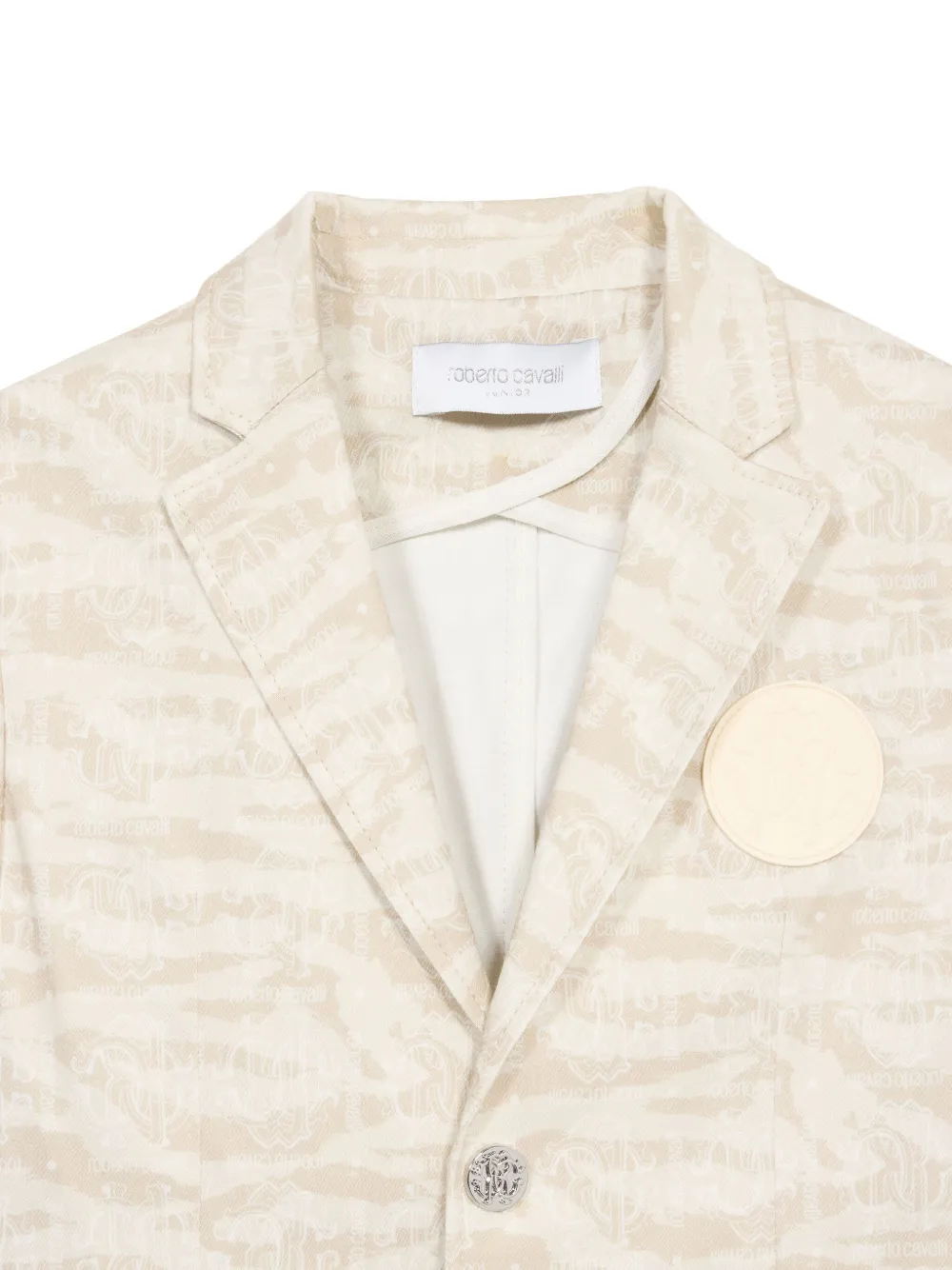  Roberto Cavalli Junior Monogram Blazer - Neutrals 