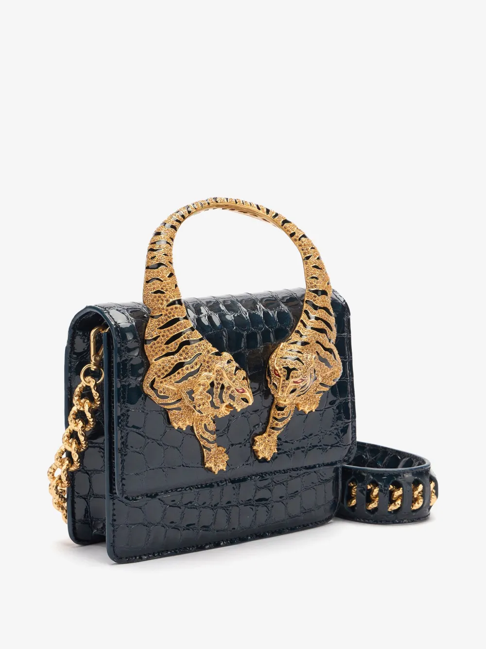 ROBERTO CAVALLI ROAR CROCODILE-PRINT MINI BAG