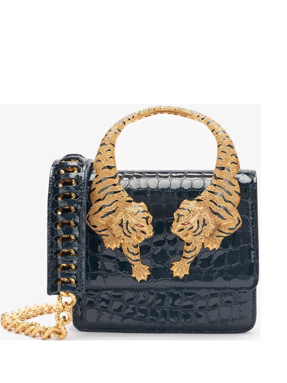 ROBERTO CAVALLI ROAR CROCODILE-PRINT MINI BAG