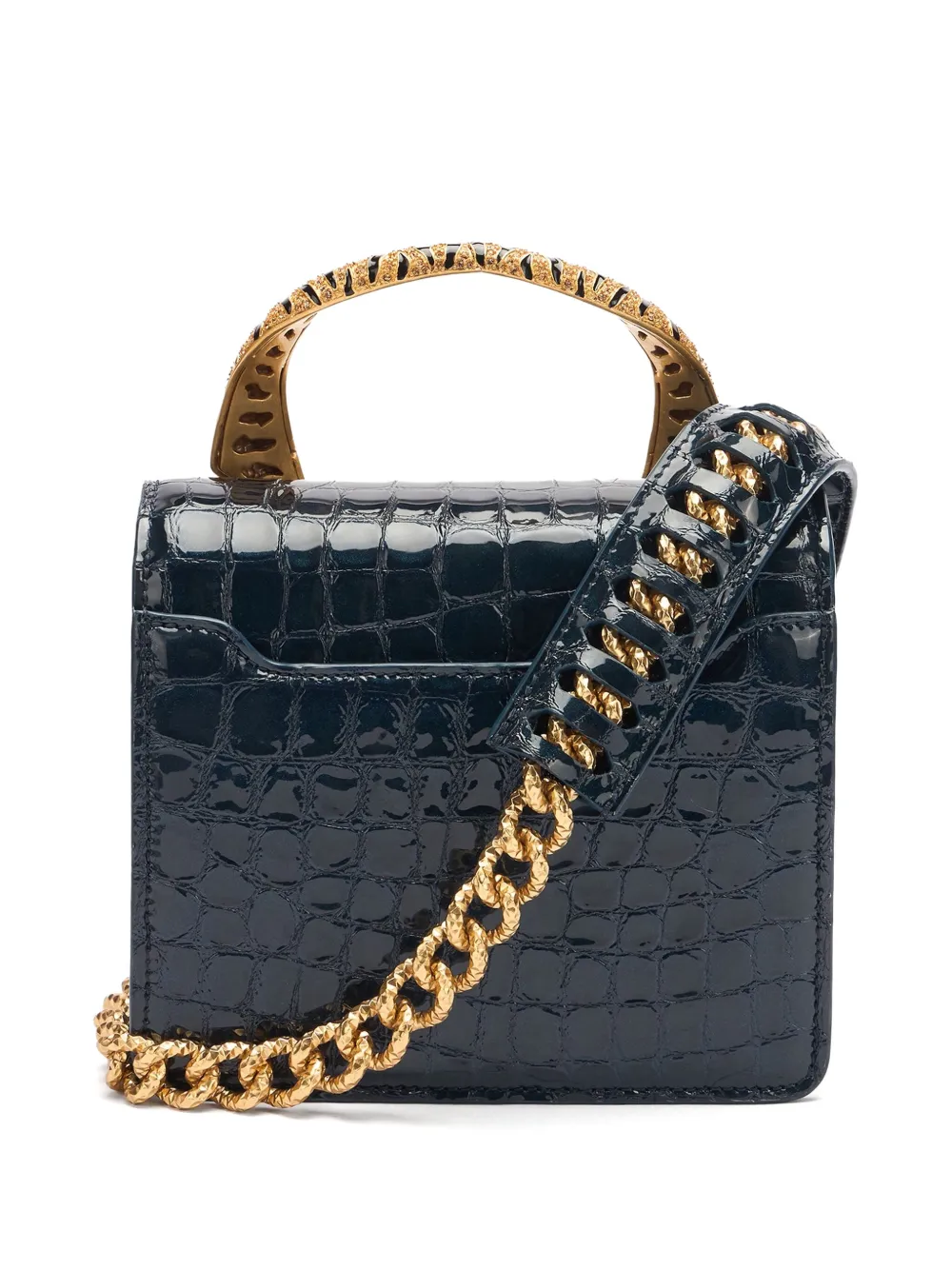  Roberto Cavalli Roar Crocodile-print Mini Bag - Blue 
