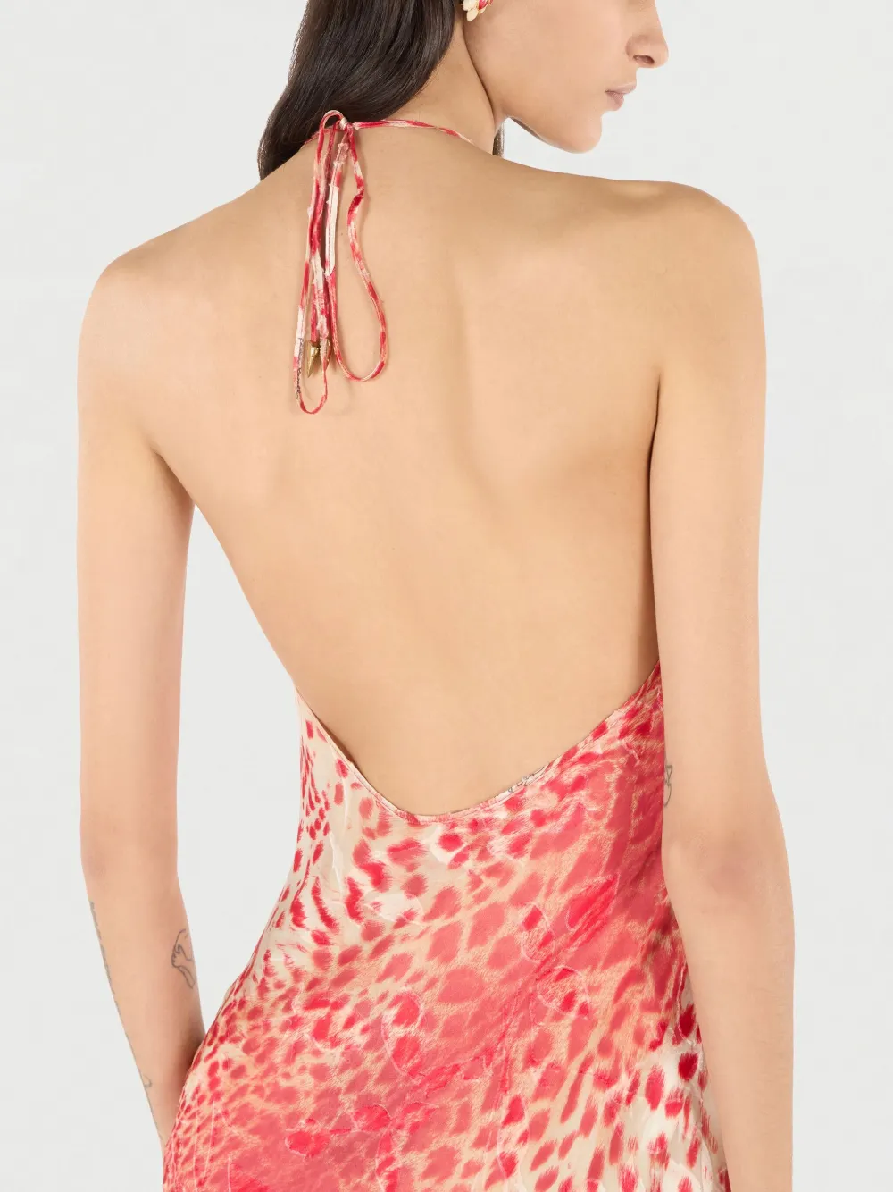 Shop Roberto Cavalli Jaguar-print Mini Dress In Red