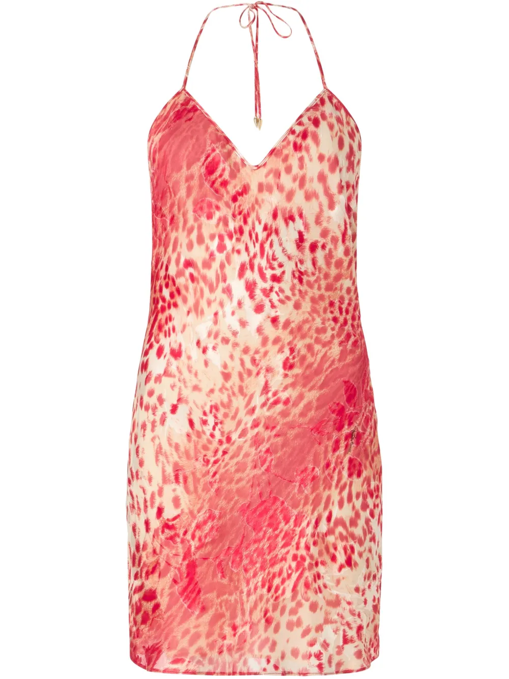 Roberto Cavalli Mini-jurk met Jaguar-print Rood