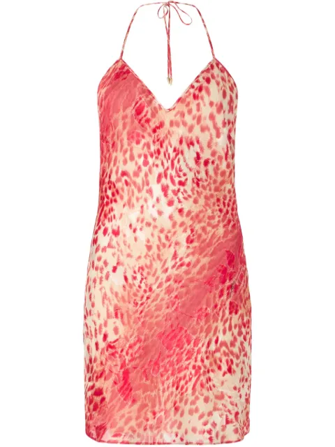 Roberto Cavalli Jaguar-print mini dress UKT113HEN58 - 0