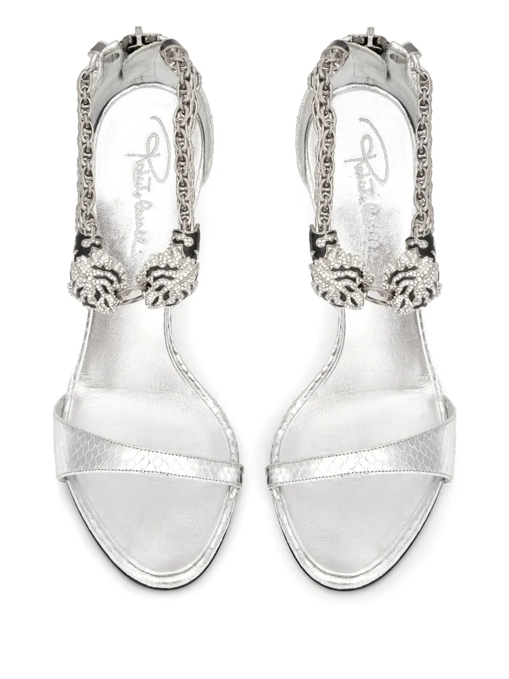 Roberto Cavalli Jewel Tigers sandals Silver