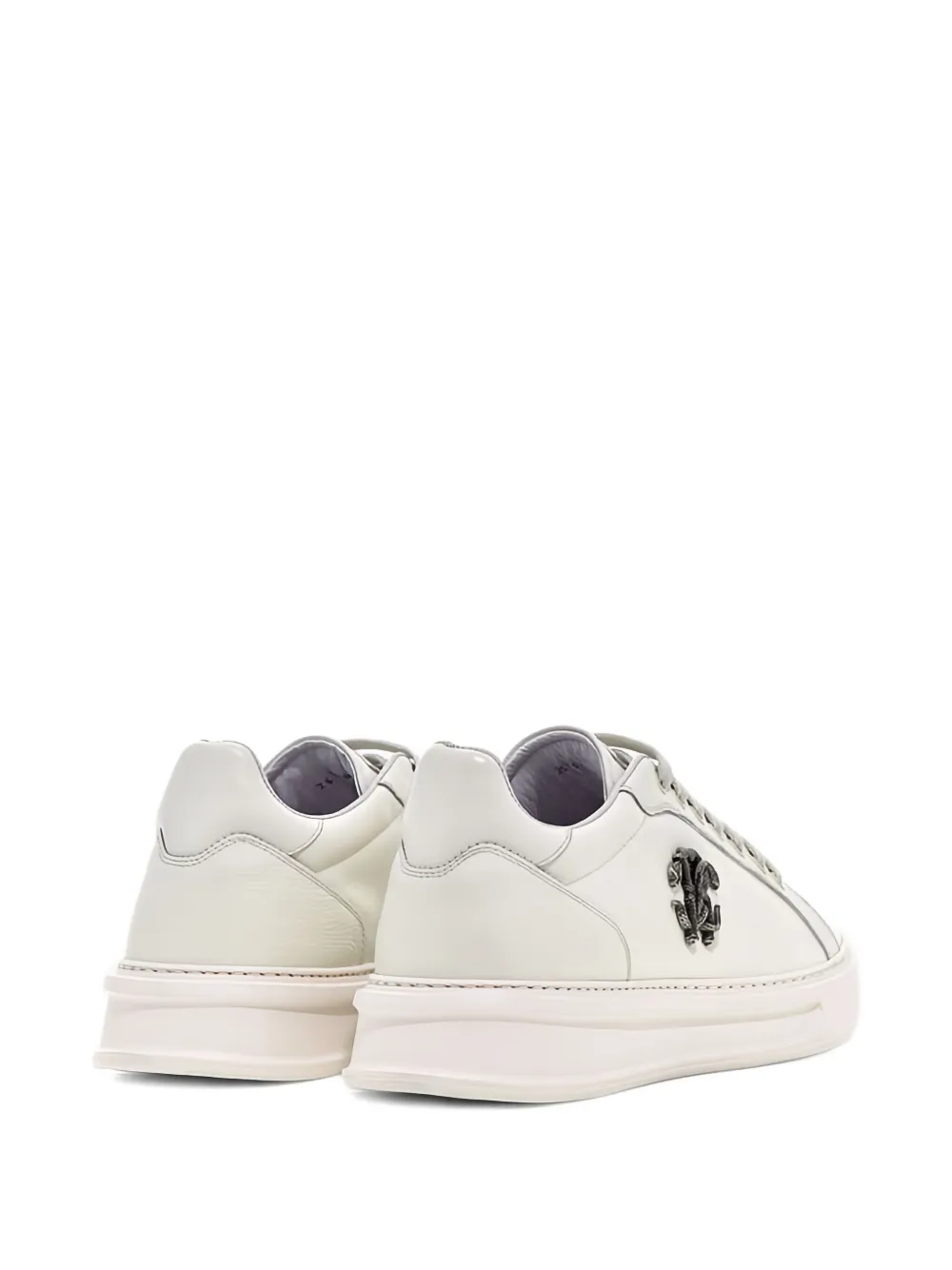 Roberto Cavalli logo-plaque leather sneakers White