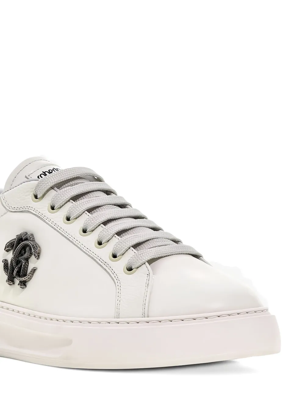 Roberto Cavalli logo-plaque leather sneakers White