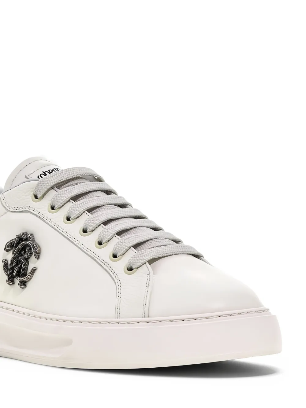 Roberto Cavalli logo-plaque leather sneakers White