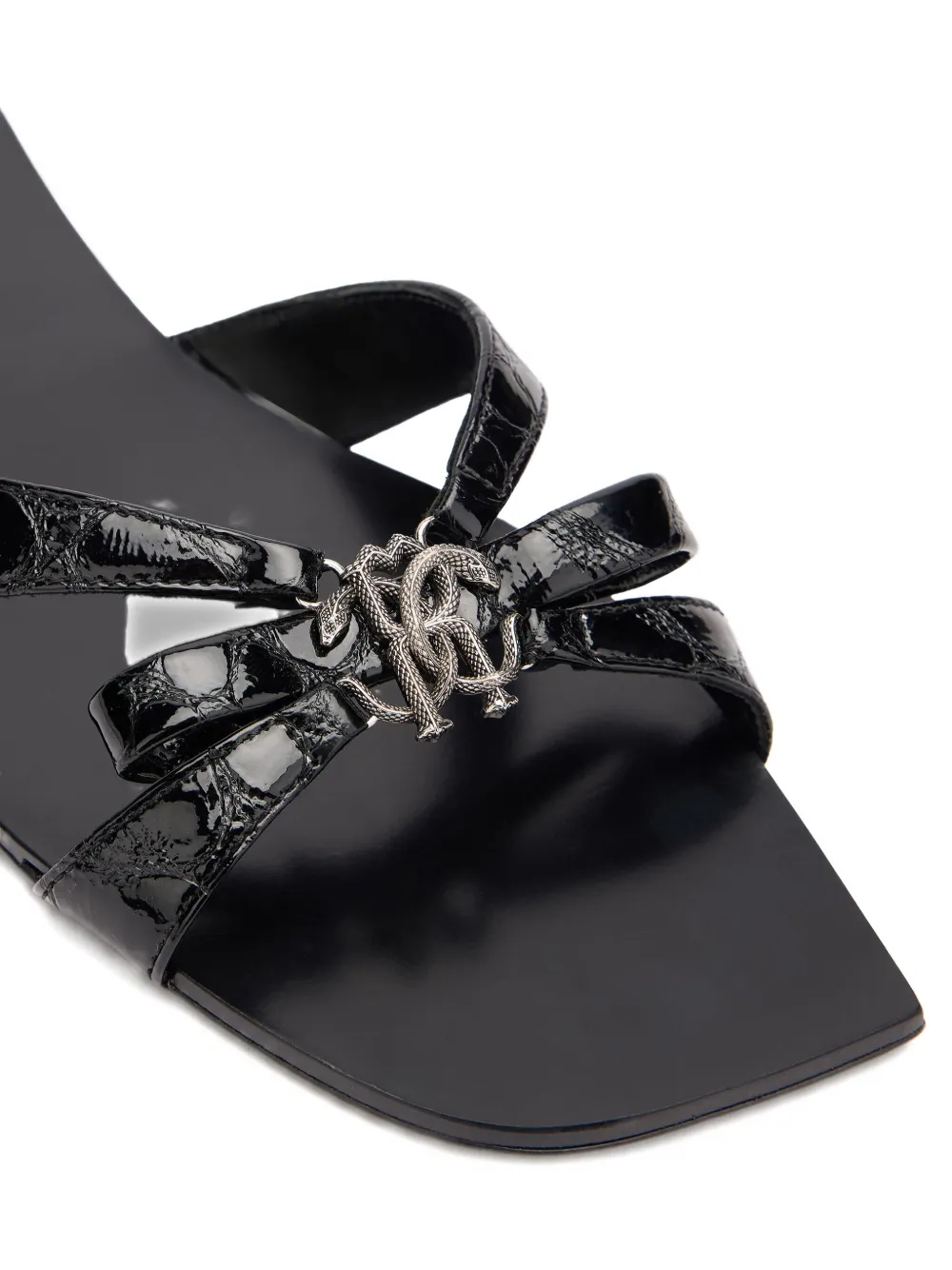 Roberto Cavalli embellished flat sandals Black