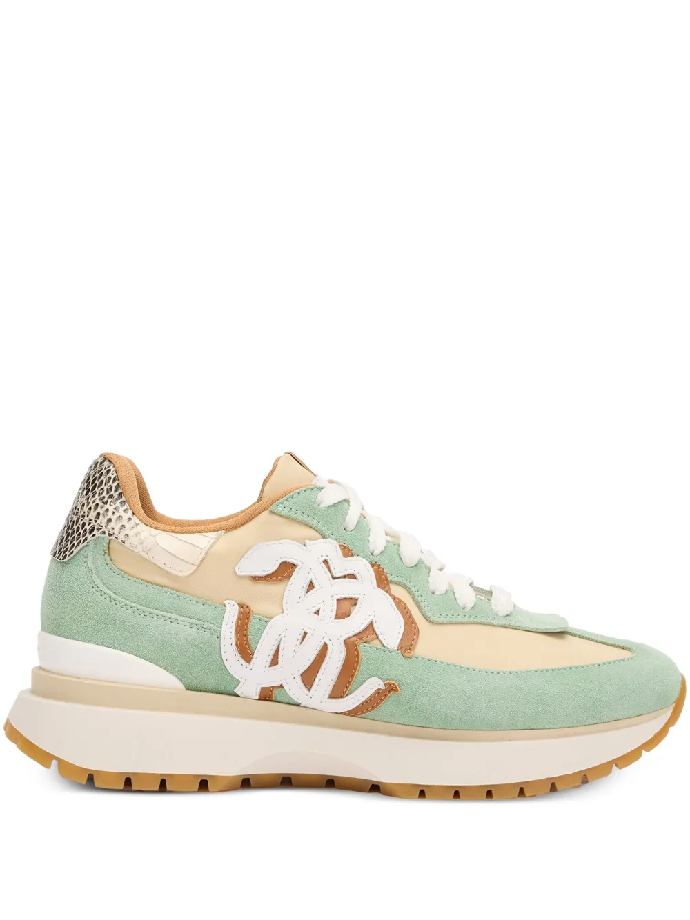 Roberto Cavalli leather-panelled sneakers Green