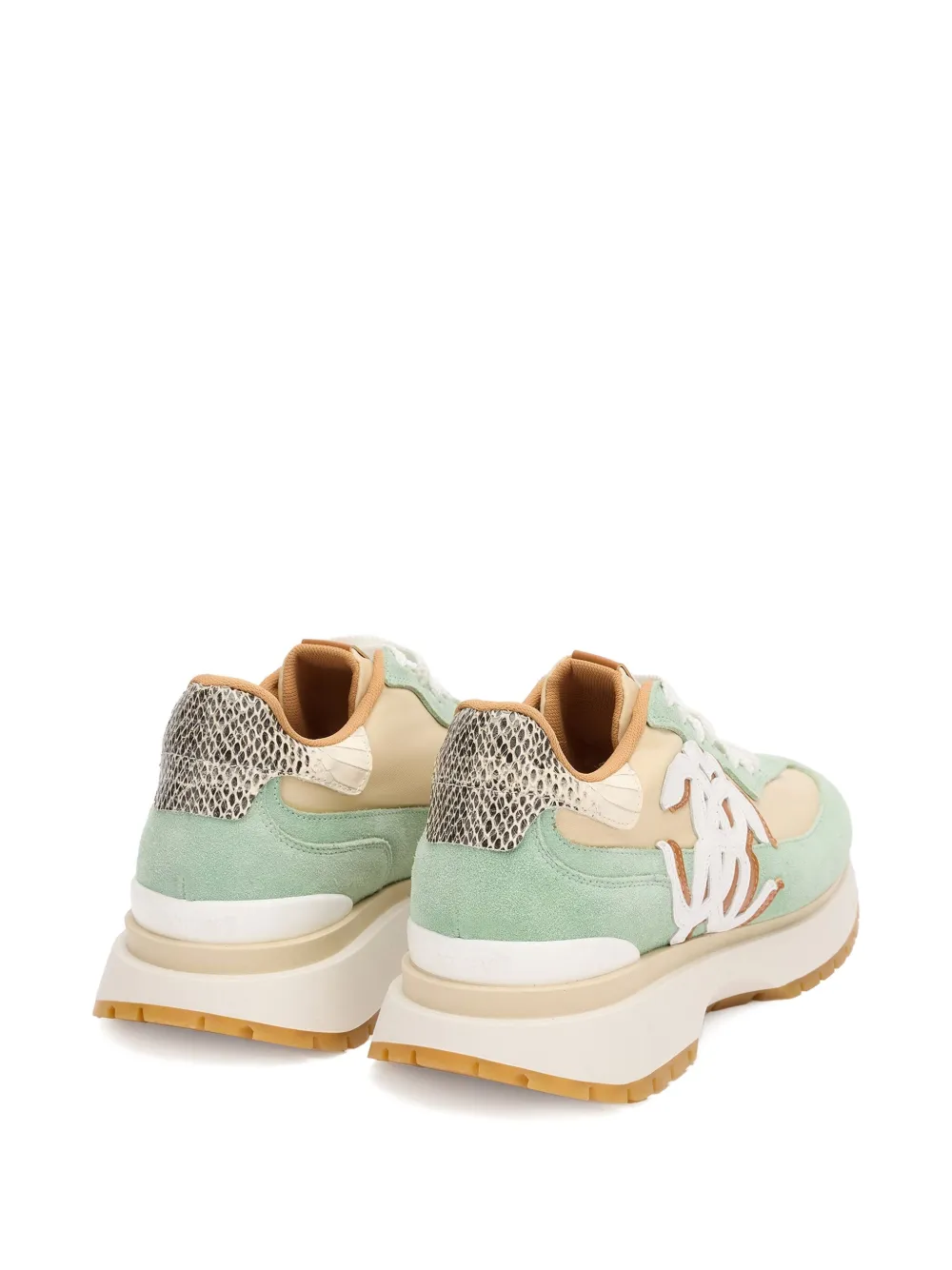 Roberto Cavalli leather-panelled sneakers Green