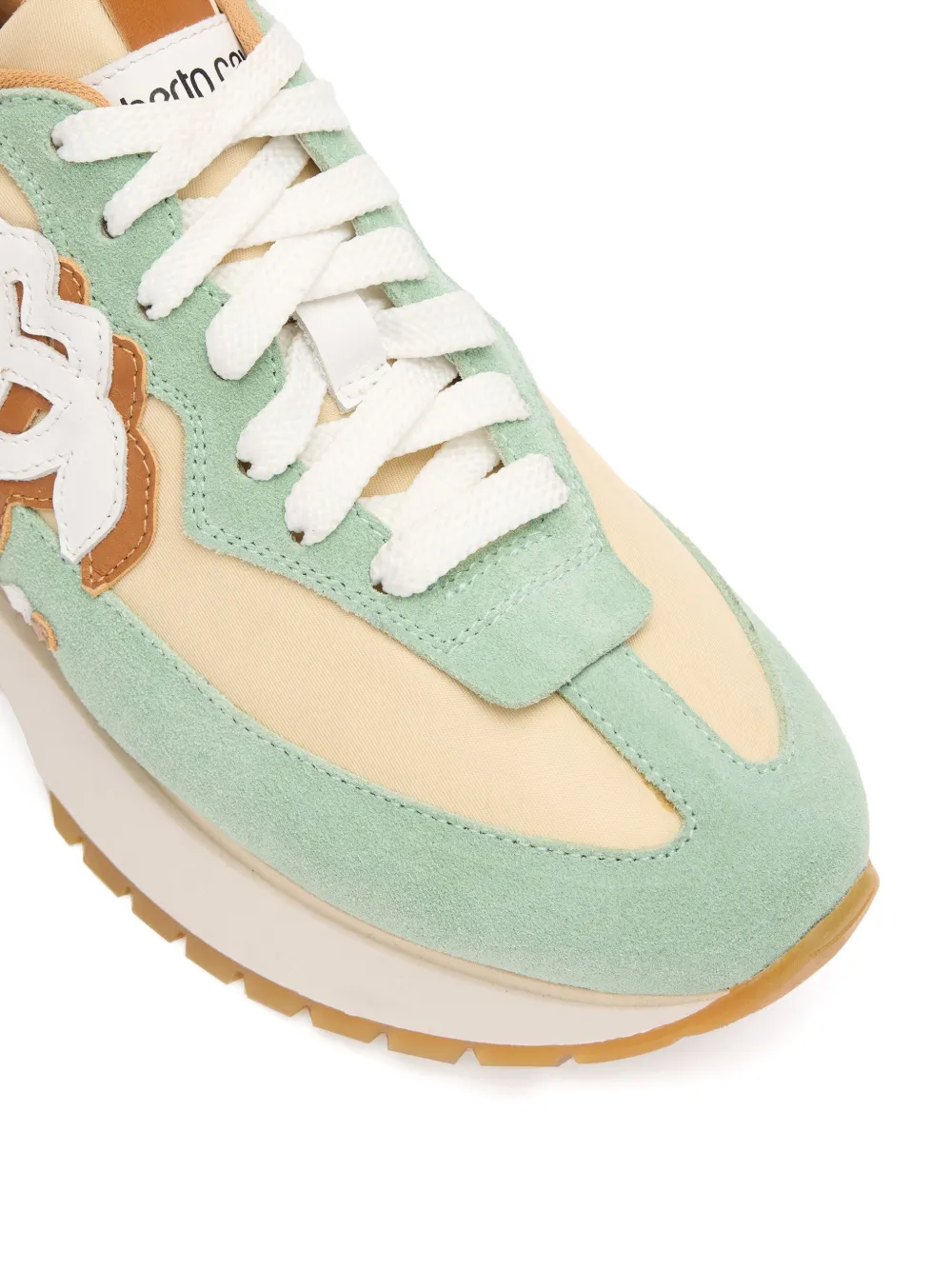 Roberto Cavalli leather-panelled sneakers Green