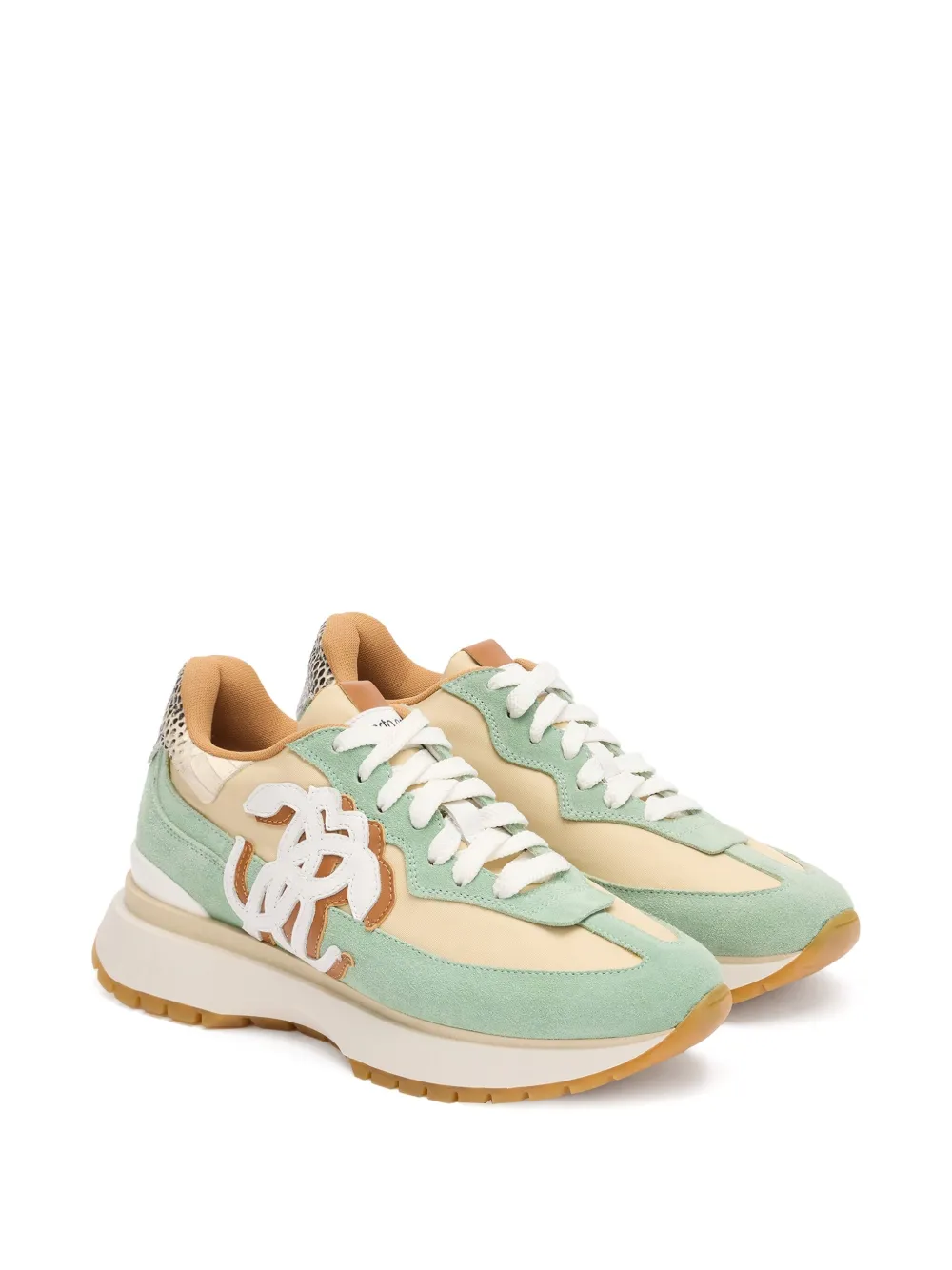 Roberto Cavalli Sneakers met leren vlakken - Groen