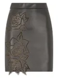 Roberto Cavalli laser-cut roses mini skirt - Black