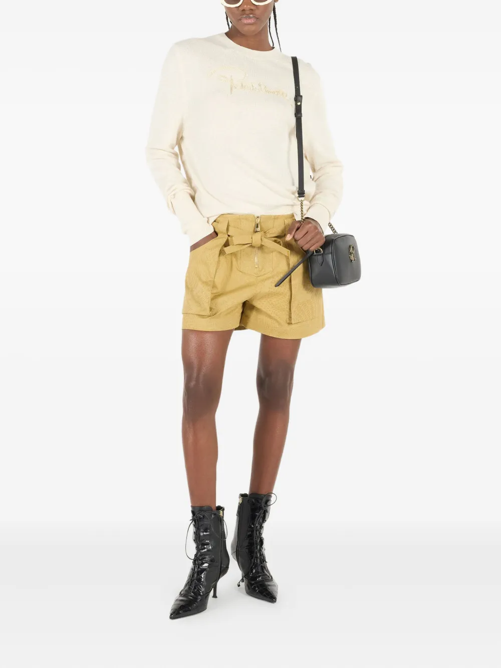 Roberto Cavalli python-print belted shorts | Short Shorts | Image 2