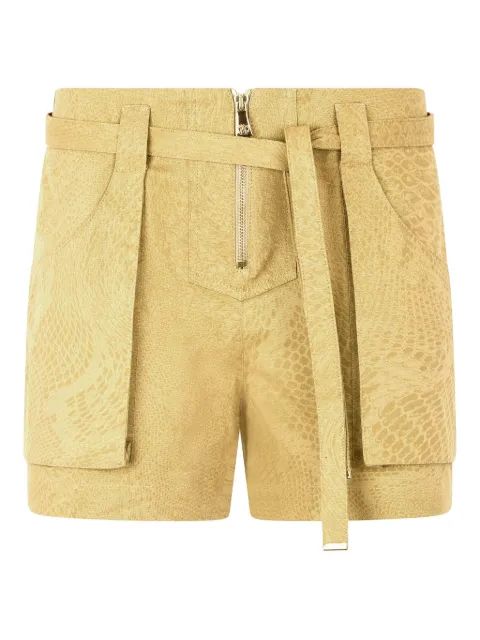 Roberto Cavalli shorts con cinturón y estampado de piel de pitón