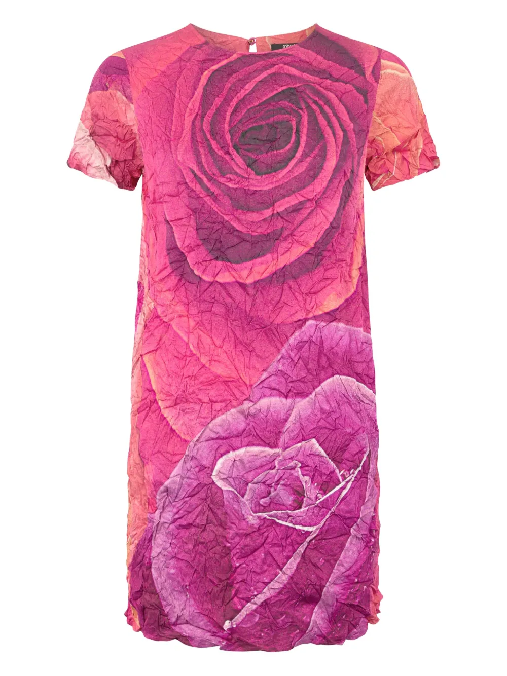 ROBERTO CAVALLI ROSE-PRINT MINI DRESS