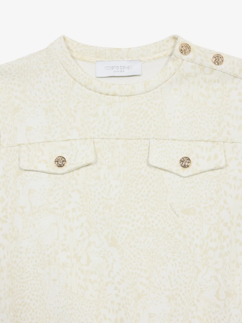 Roberto Cavalli Junior Jurk met monogram Beige