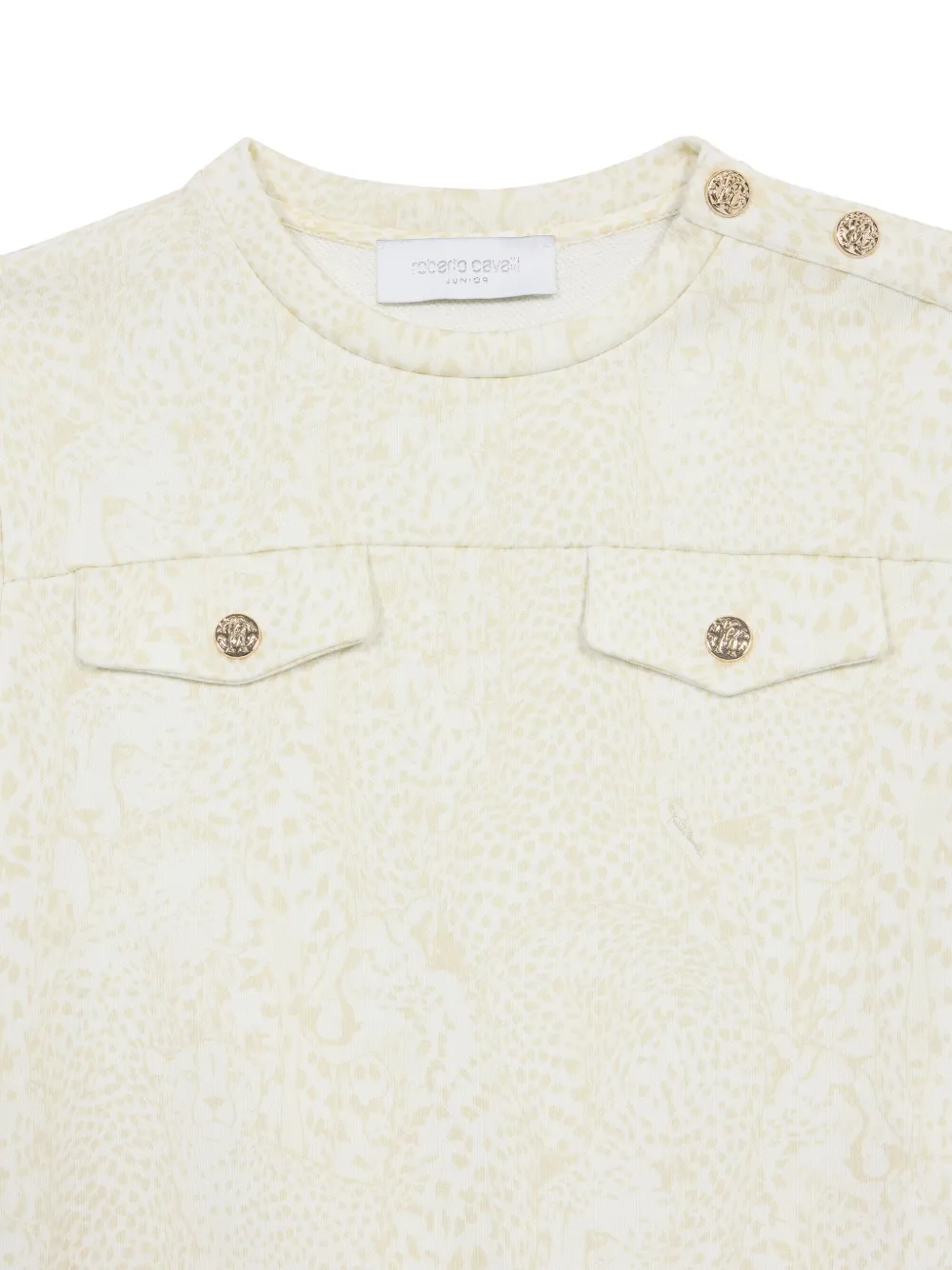  Roberto Cavalli Junior Robe à Motif Monogrammé - Tons Neutres 