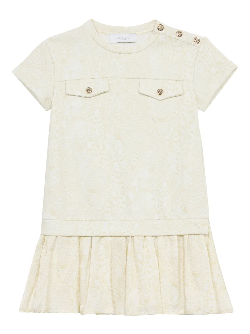Roberto Cavalli Junior Jurk met monogram Beige