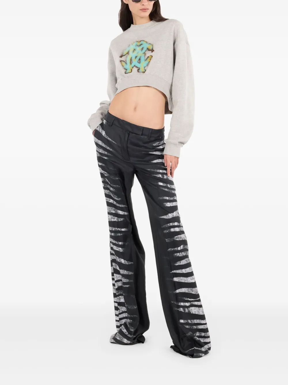 Shop Roberto Cavalli Straight-leg Trousers In Schwarz
