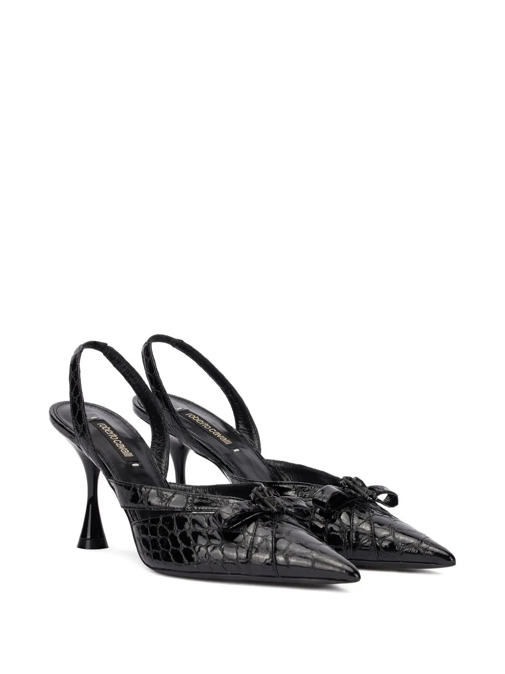 Roberto Cavalli Slingback pumps met puntige neus - Zwart