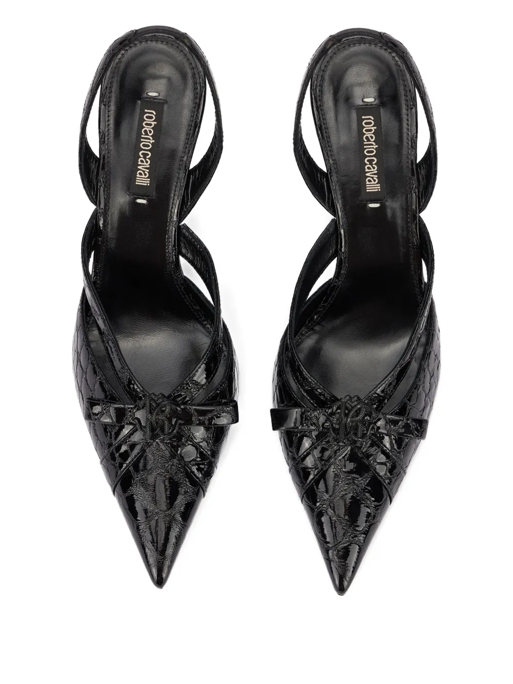 Roberto Cavalli pointed-toe slingback pumps Black