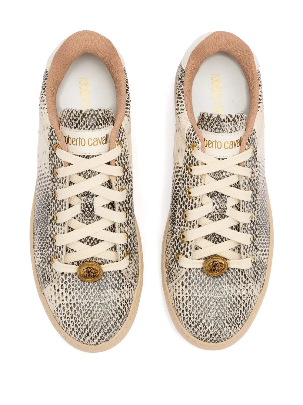 Roberto Cavalli leather sneakers Black