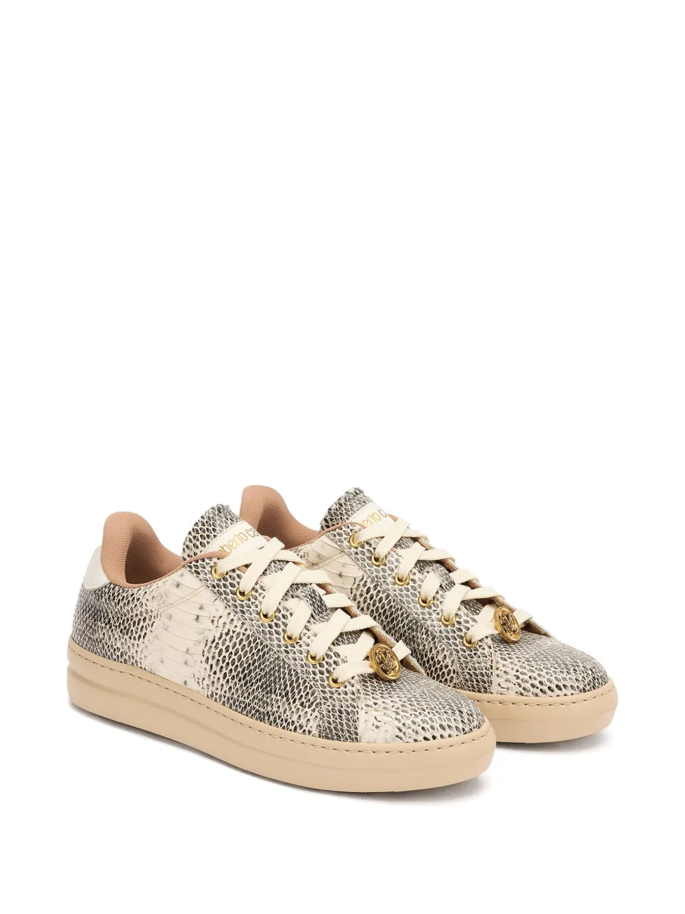 Roberto Cavalli Leren sneakers - Zwart