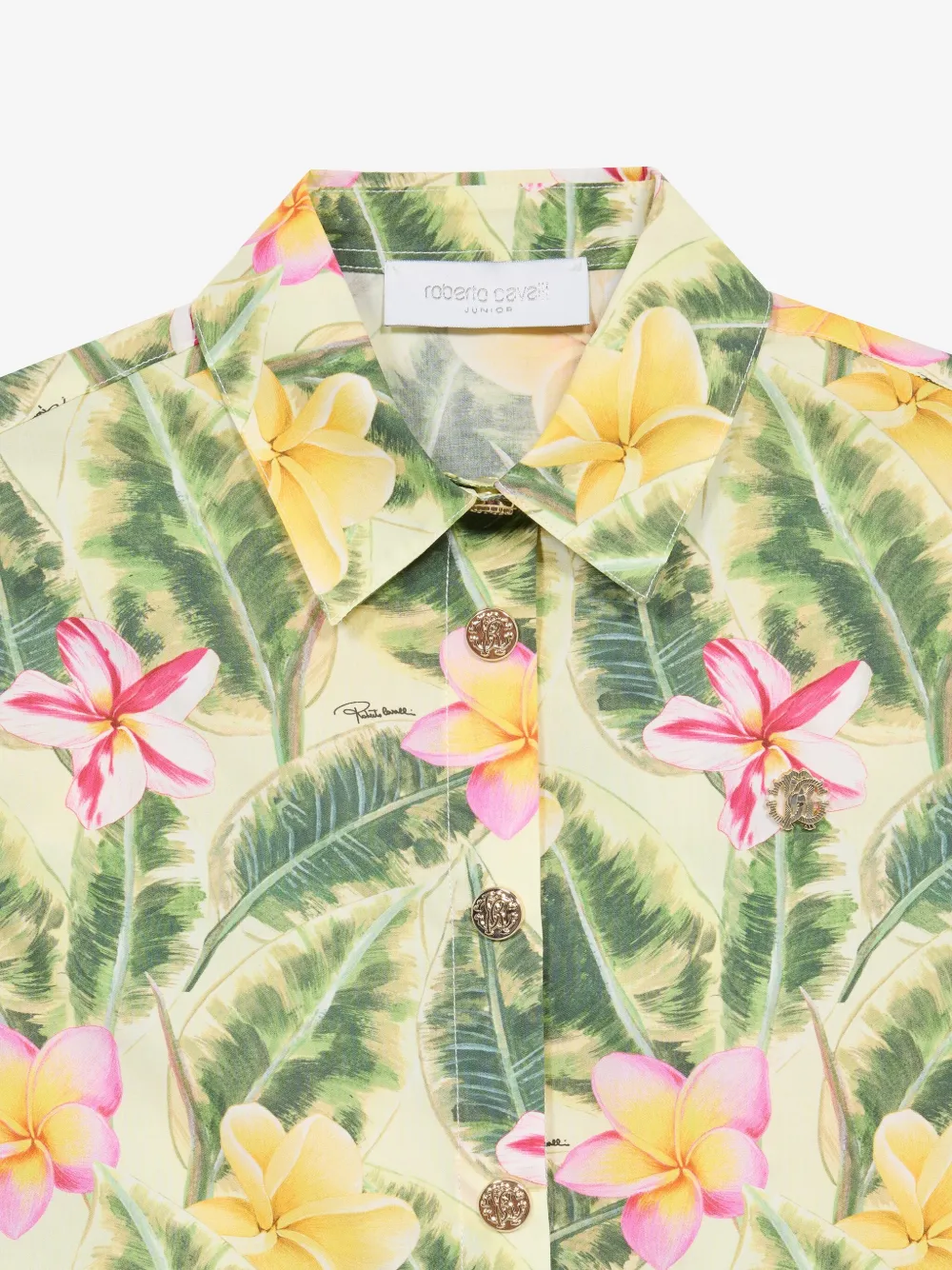 Roberto Cavalli Junior Shirt met bloemenprint Groen