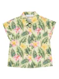 Roberto Cavalli Junior floral leaf print shirt - Green