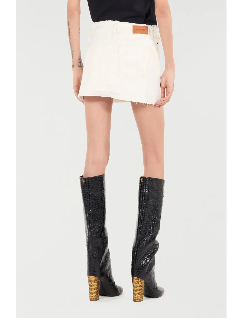 Roberto Cavalli Rok met zakdetail Beige