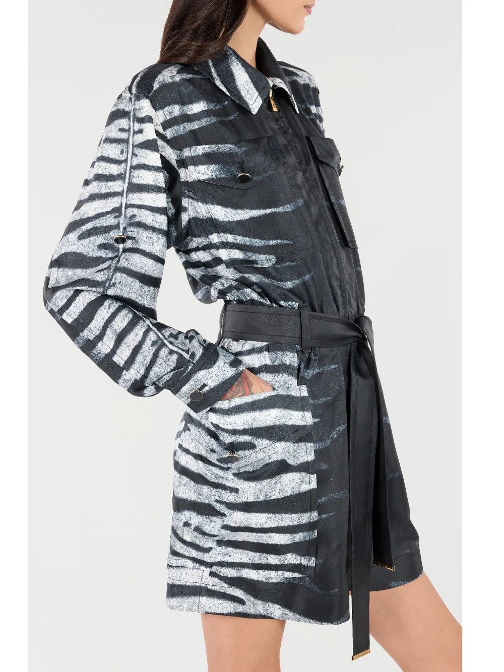 Roberto Cavalli Jumpsuit met zebraprint Zwart