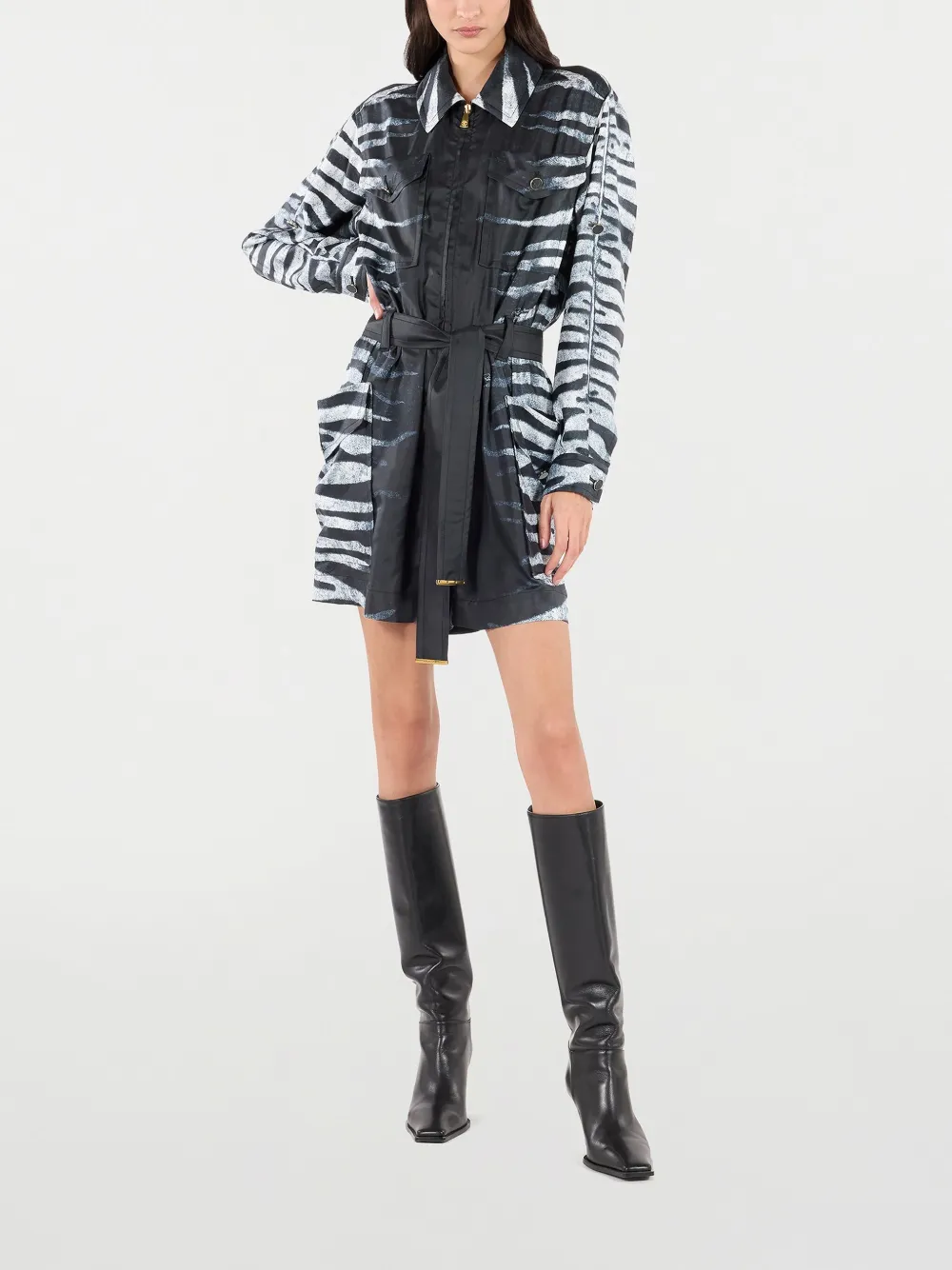 Roberto Cavalli Jumpsuit met zebraprint Zwart