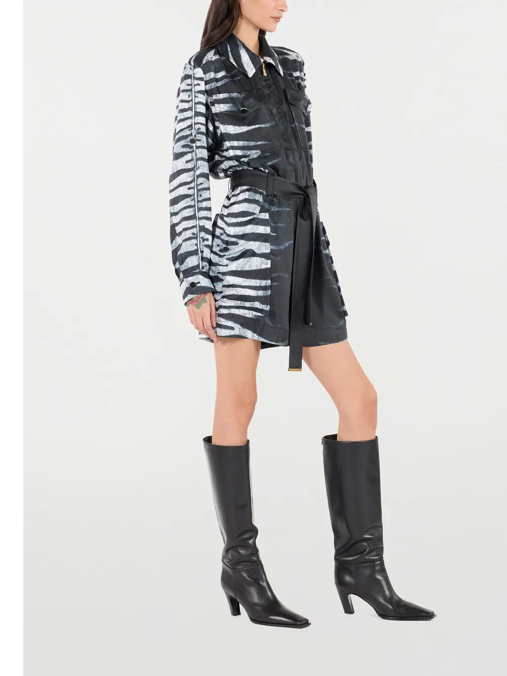 Roberto Cavalli Jumpsuit met zebraprint Zwart