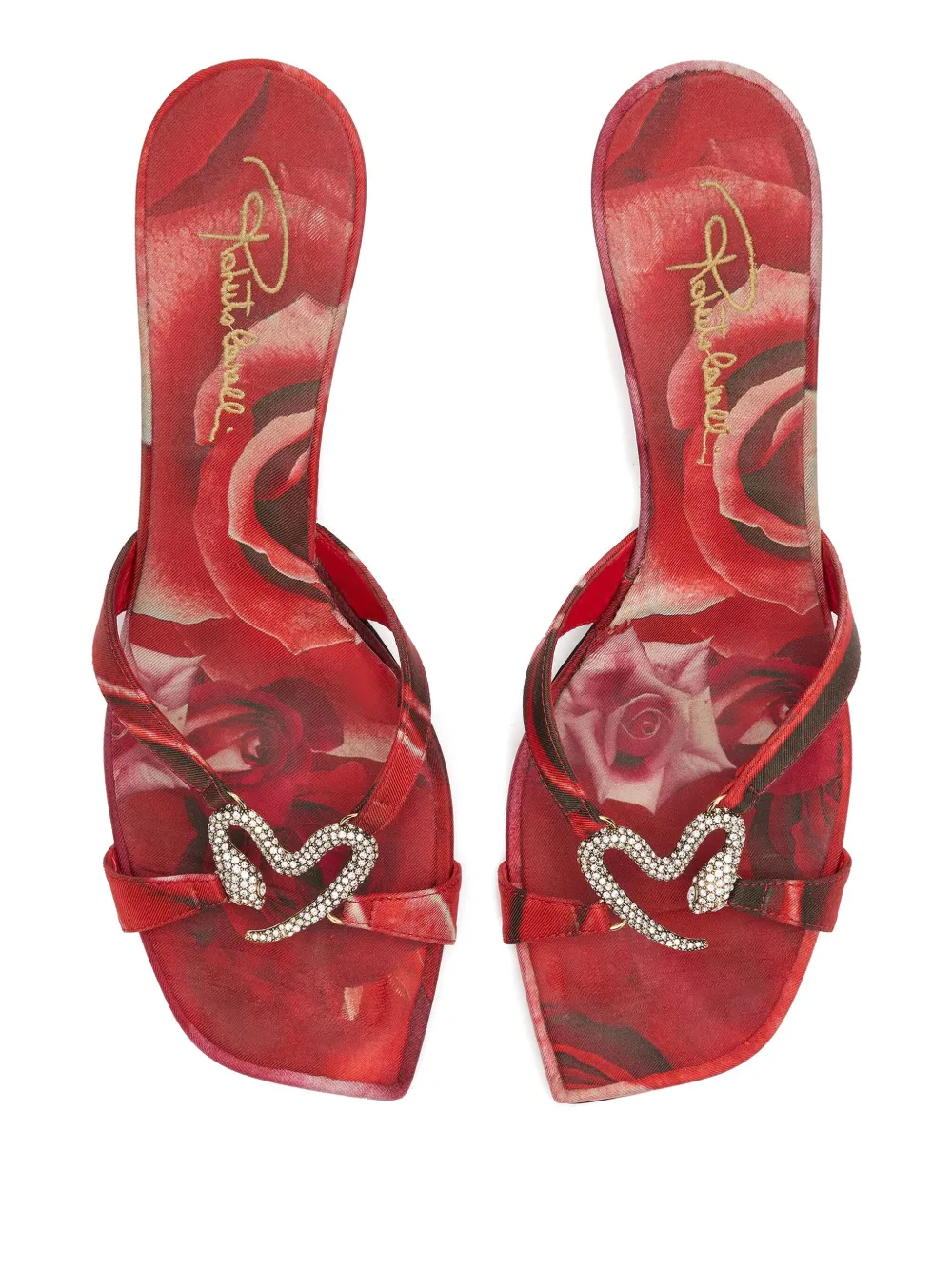 Roberto Cavalli floral-print sandals Red