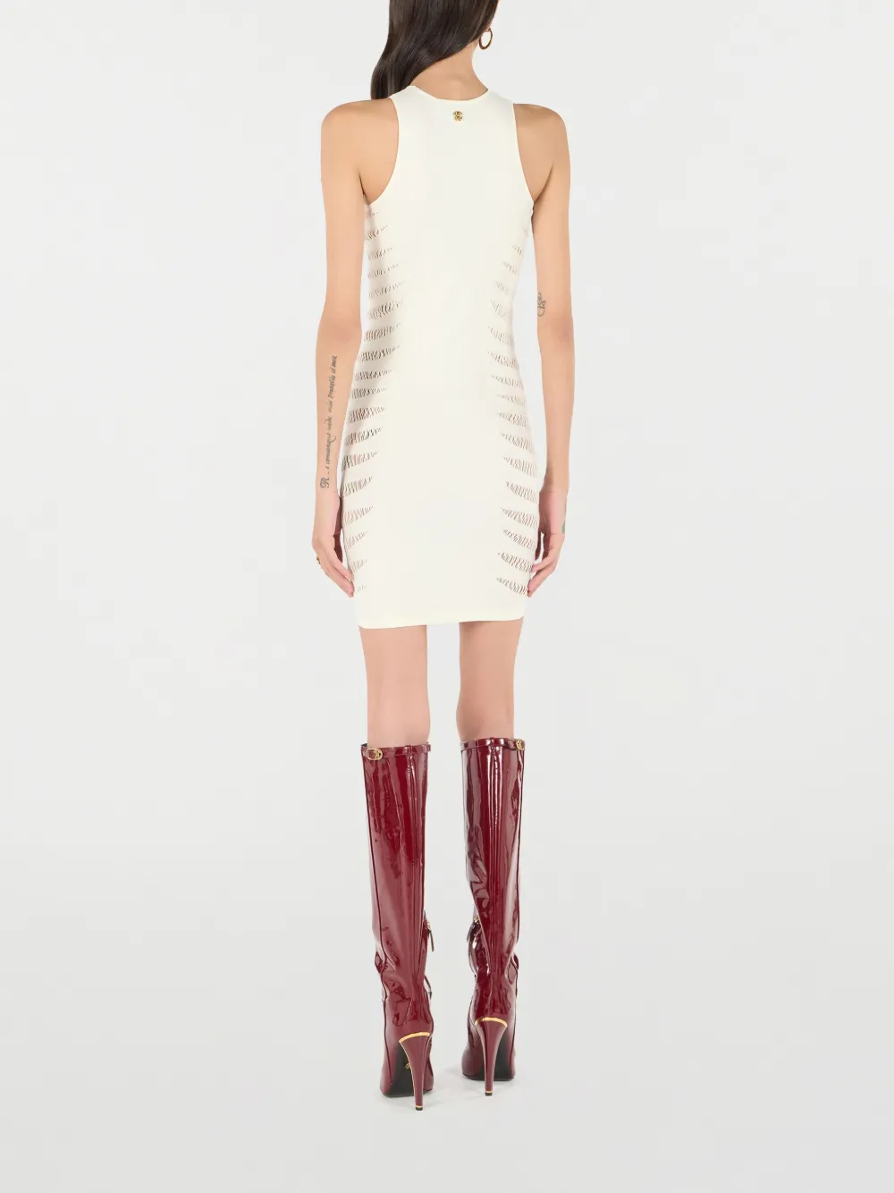 ROBERTO CAVALLI RIPPED-EFFECT MINI DRESS