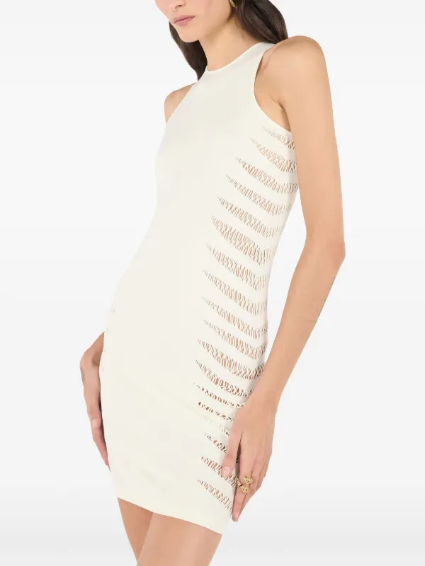 ripped mini dress Roberto Cavalli ripped-effect Mini Dress | White