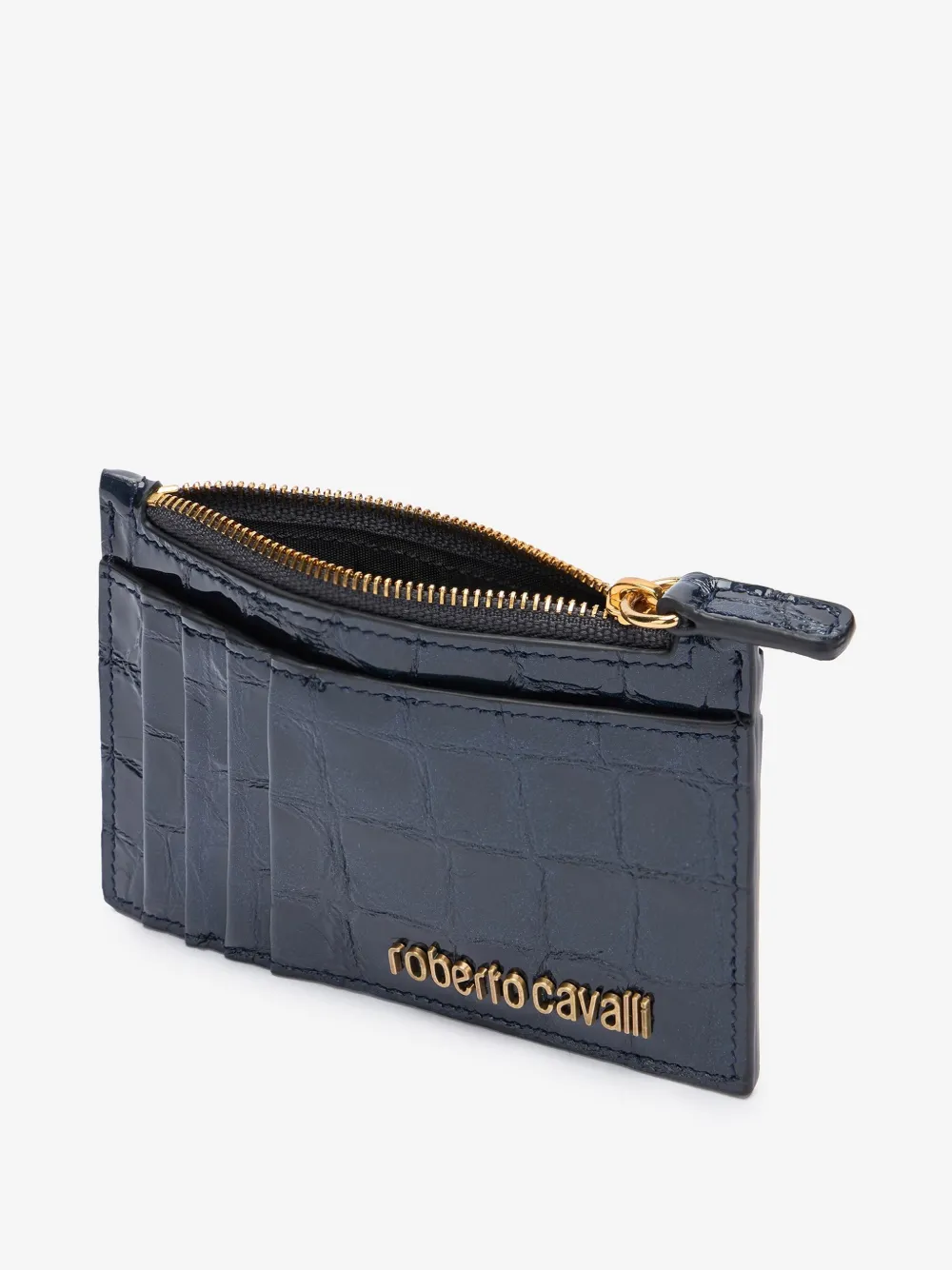 Roberto Cavalli Leren pasjeshouder Blauw
