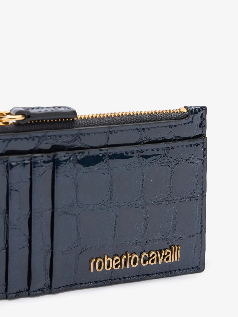 Roberto Cavalli Leren pasjeshouder Blauw