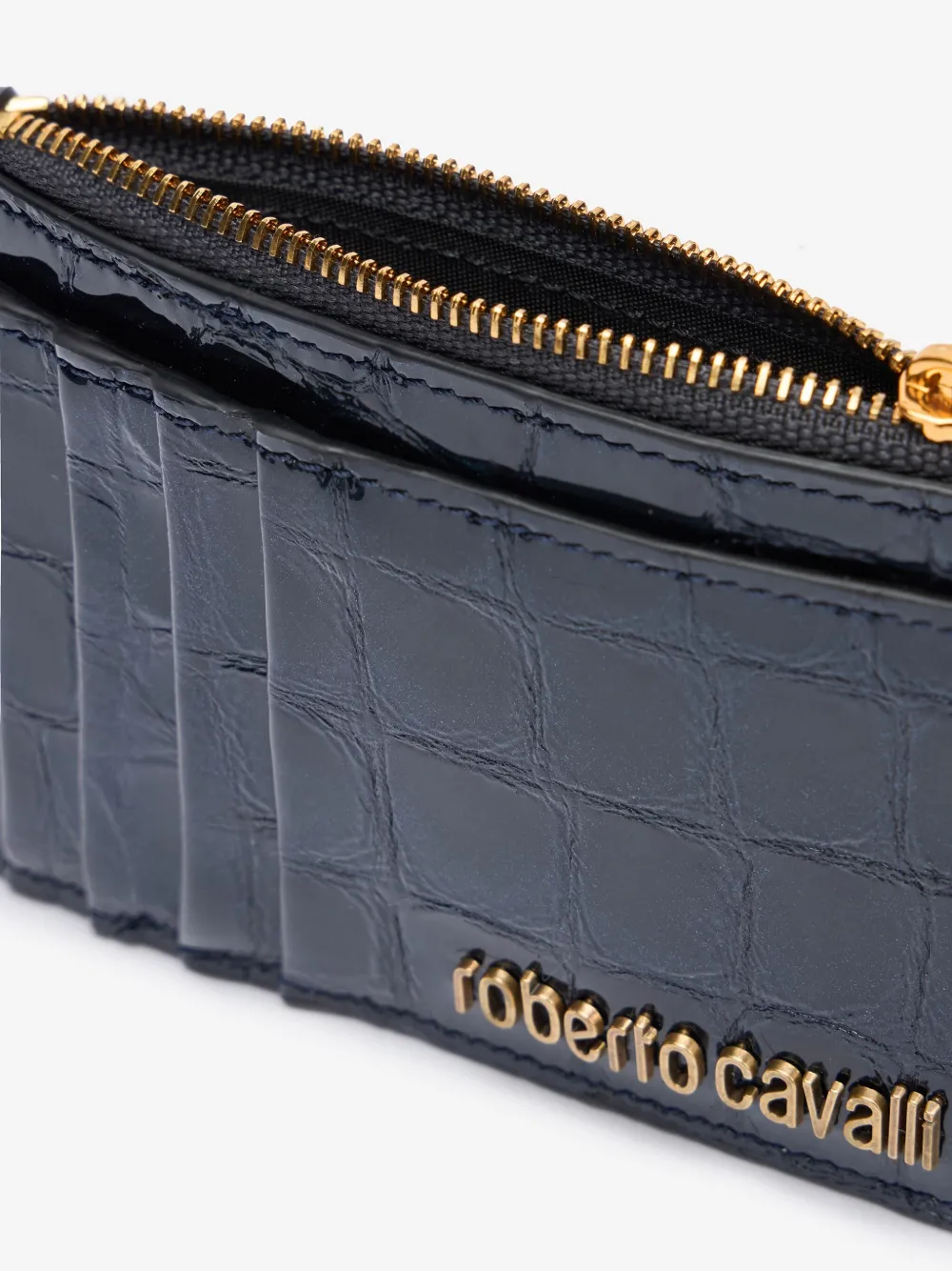 Roberto Cavalli Leren pasjeshouder Blauw