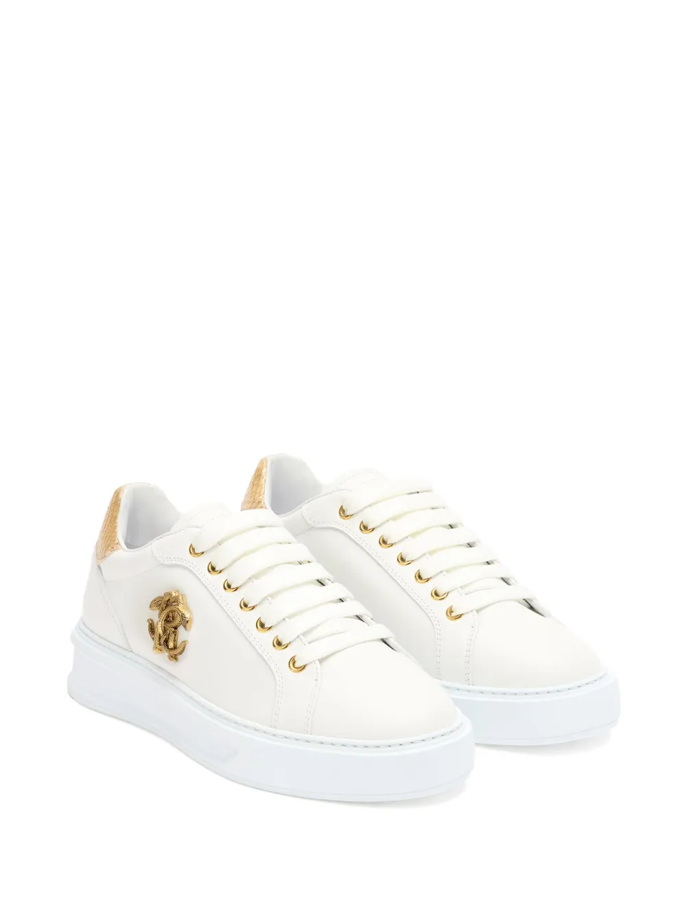 Roberto Cavalli Sneakers met logoplakkaat - Wit