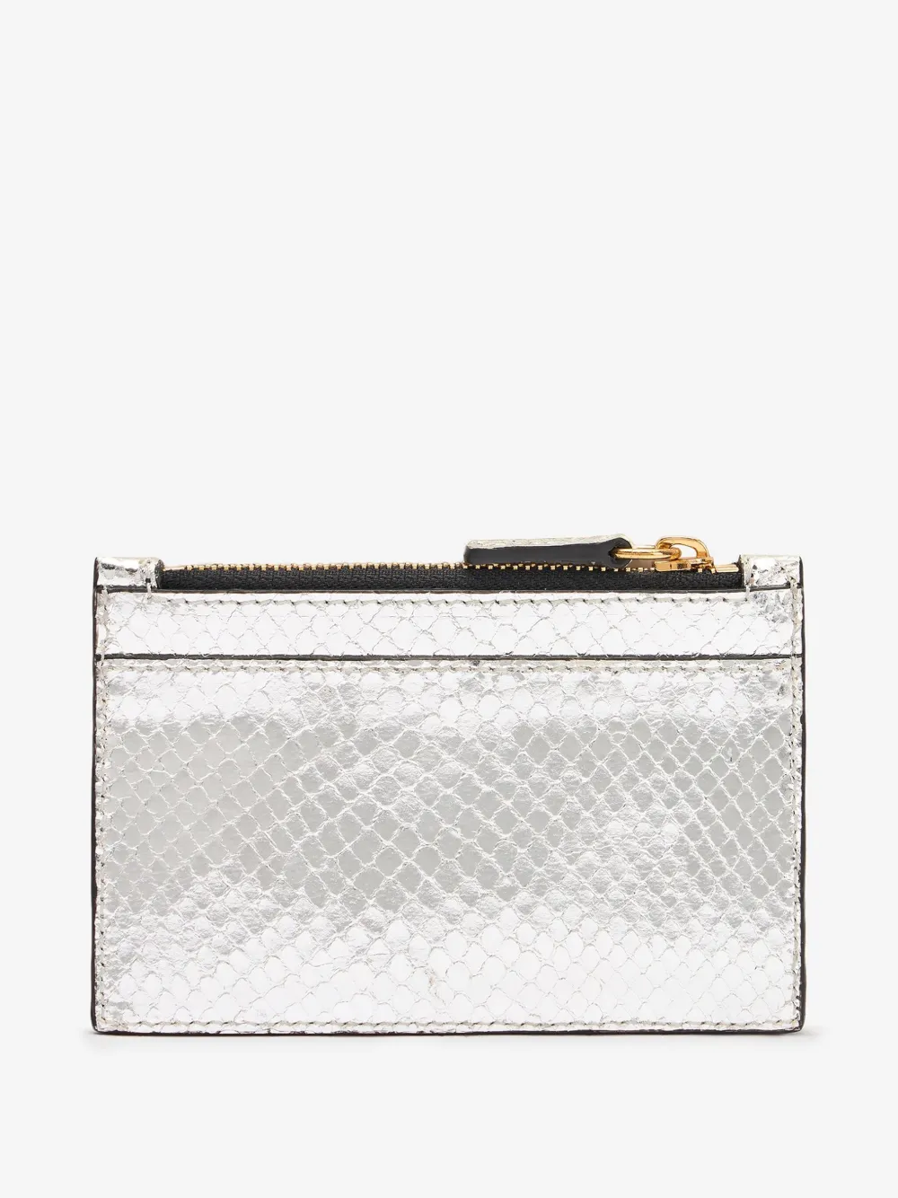Roberto Cavalli Metallic leren pasjeshouder Zilver