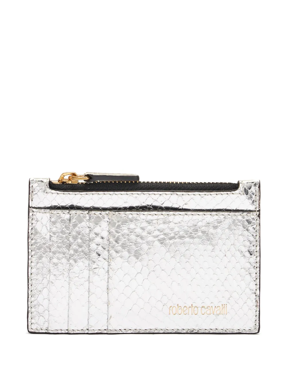 Roberto Cavalli metallic-leather card holder | Silver | Image 1