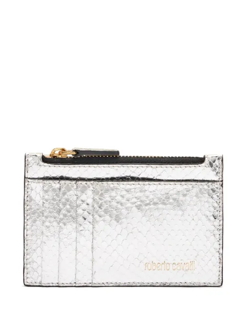 Roberto Cavalli metallic-leather card holder
